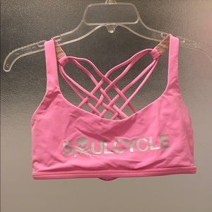Small Pink SoulCycle LuLu Lemon Sport Bra
